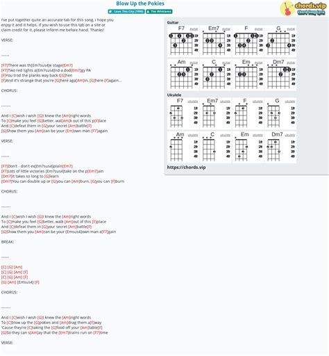 blow up the pokies chords|Blow Up The Pokies chords & tabs by The Whitlams @ 911Tabs.